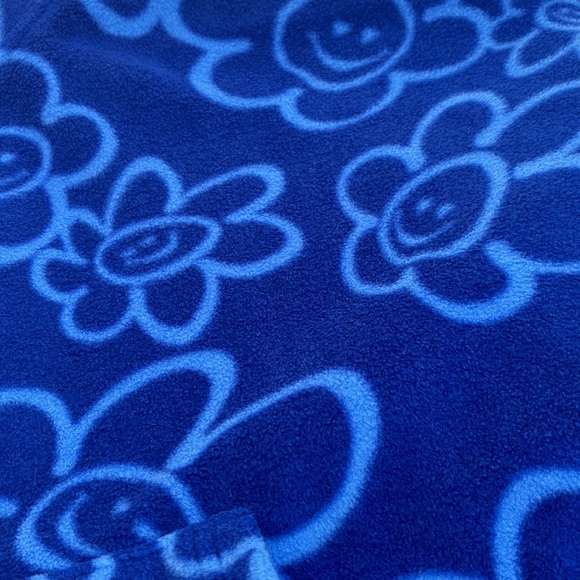 Forever 21 Cropped Half-Zip Floral 🙂 Smiley Face Pullover, Size Small - Picture 10 of 13